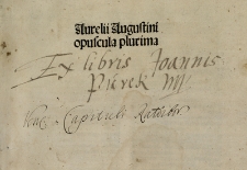 Aurelii Augustini opuscula plurima