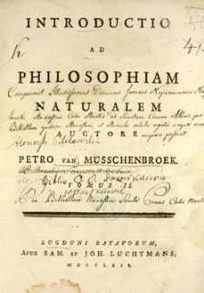 Introductio ad philosophiam naturalem. T. 2
