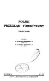 Polski Przegląd Tomistyczny : kwartalnik