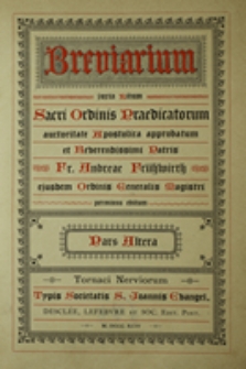 Breviarium juxta ritum Sacri Ordinis Praedicatorum. Pars 2