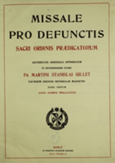 Missale pro defunctis Sacri Ordinis Praedicatorum