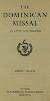 The Dominican Missal in latin and english